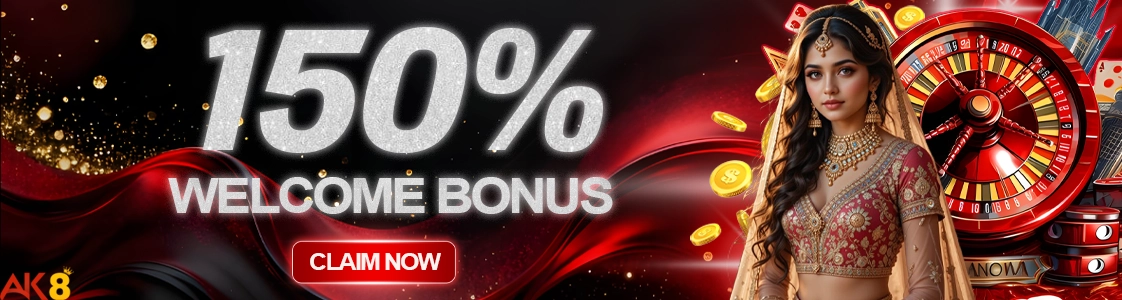 AK8 150% welcome bonus for new Nepali players